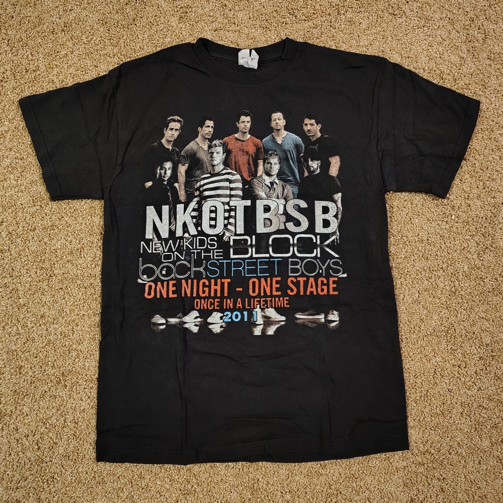 Delta Black Graphic Tee with White, Blue and Orange Print